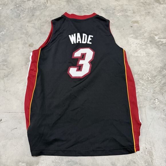 Dwyane Wade MIAMI HEAT ADIDAS NBA SEWN STITCHED Jersey YOUTH MEDIUM - Picture 7 of 7